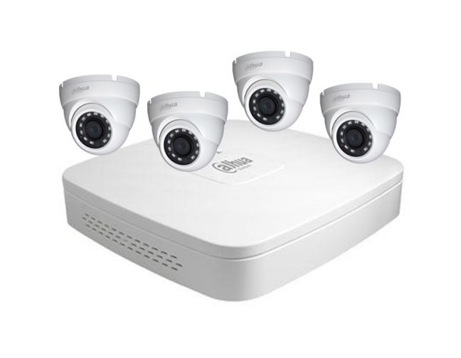 CCTV PACKET 4 HDCVI MONITORING CAMERAS WITH VIDEO RECORDER HDCVI  2.0 MEGAPIXEL